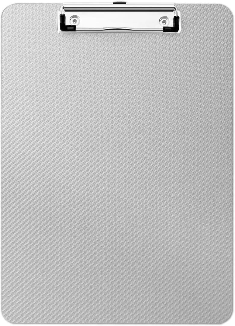 Carbon Fiber Clipboard 8.5 x 11, Silver 3K Twill Matte, Low Profile Clip, Letter Size for Classroom, Teacher, Students, School, Office Supplies & Outdoor Products