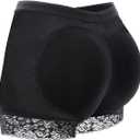 Womens Fake Buttock Briefs Butt Lifter Padded Control Panties Hip Enhancer Underwear Shapewear Boyshort (Large, Black)
