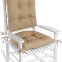 Klear Vu Solarium Rocking Chair Cushion Set, Assembled in The USA, for Indoor & Outdoor Use, Patio, Living Room, or Nursery, 2-Piece Set, 19"x19" Seat and 21"x18" Seatback, 02 Husk Birch