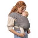 Boba Baby Wrap Carrier Original Baby Sling Carrier for Newborns (735 lbs), Soft, Secure, Hands-Free & Ergonomic, Ideal for Comfortable Bonding, New Parents (Grey)