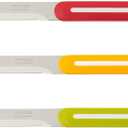 Arcos Paring Knife Set of 3 Pieces 4 Inch Stainless Steel. Colorful Kitchen Knives for Peeling Fruits and Vegetables. Ergonomic Polypropylene Handle. Serie B-Line. Color Orange, Red and Green.