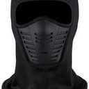 Balaclava Ski Mask - Thermal Face Mask Cold Weather Motorcycle Gear with Breathable Air Vents - Winter Face Mask (One Size, Black)