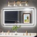 TokeShimi 55x30 LED Bathroom Vanity Mirror with Lights,Front Lit + Backlit LED Bathroom Mirror,3 Colors Stepless Dimmable,Anti-Fog,Tempered Glass,Memory Function,Waterproof,UL Listed
