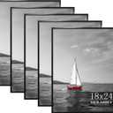 VIOLABBEY 18x24 Frame Set of 5, 18 x 24 Black Poster Frames for Wall Mounting Vertically or Horizontally, Gallery Wall Picture Frame