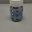 Lifefactory 8-Ounce Wide Neck Glass Baby Bottle with Protective Silicone Sleeve and Pivot Straw Cap, Denim (LG2241WDE4)