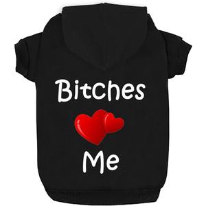 Dog Hoodies Dog Clothes Apparel Love Me Fleece Sweater Winter Sweatshirt Warm Cotton Grooming Hoodie for Small Dog Medium Large Dog Cat (Black, XXL)