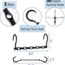 Mr. Pen- Space Saving Hangers for Clothes, 16 pcs, Black, Plastic Multi Clothes Hangers Space Saving, 5 Slots, 360 Rotating Hooks