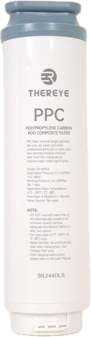 Thereye PPC Water Filter Element For 700 GPD Undersink Tankless Water Filter, Blue, WP03