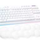Logitech G713 Wired Mechanical Gaming Keyboard with LIGHTSYNC RGB Lighting, Linear Switches (GX Red), and Keyboard Palm Rest, PC and Mac Compatible - White Mist