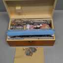 Handheld Sewing Machine with Exquisite Wooden Storage Box & 142-Piece Sewing Kit - Electric Switch, Dual Power Supply, Assorted Needles, Threads, Heavy Duty Scissors - Meets All Household Sewing Needs