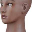 3 x Soft Bald Mannequin Head, Professional Cosmetology Female Head for Wig Making Hat and Glasses Display Bald Model Doll Head Brown Color