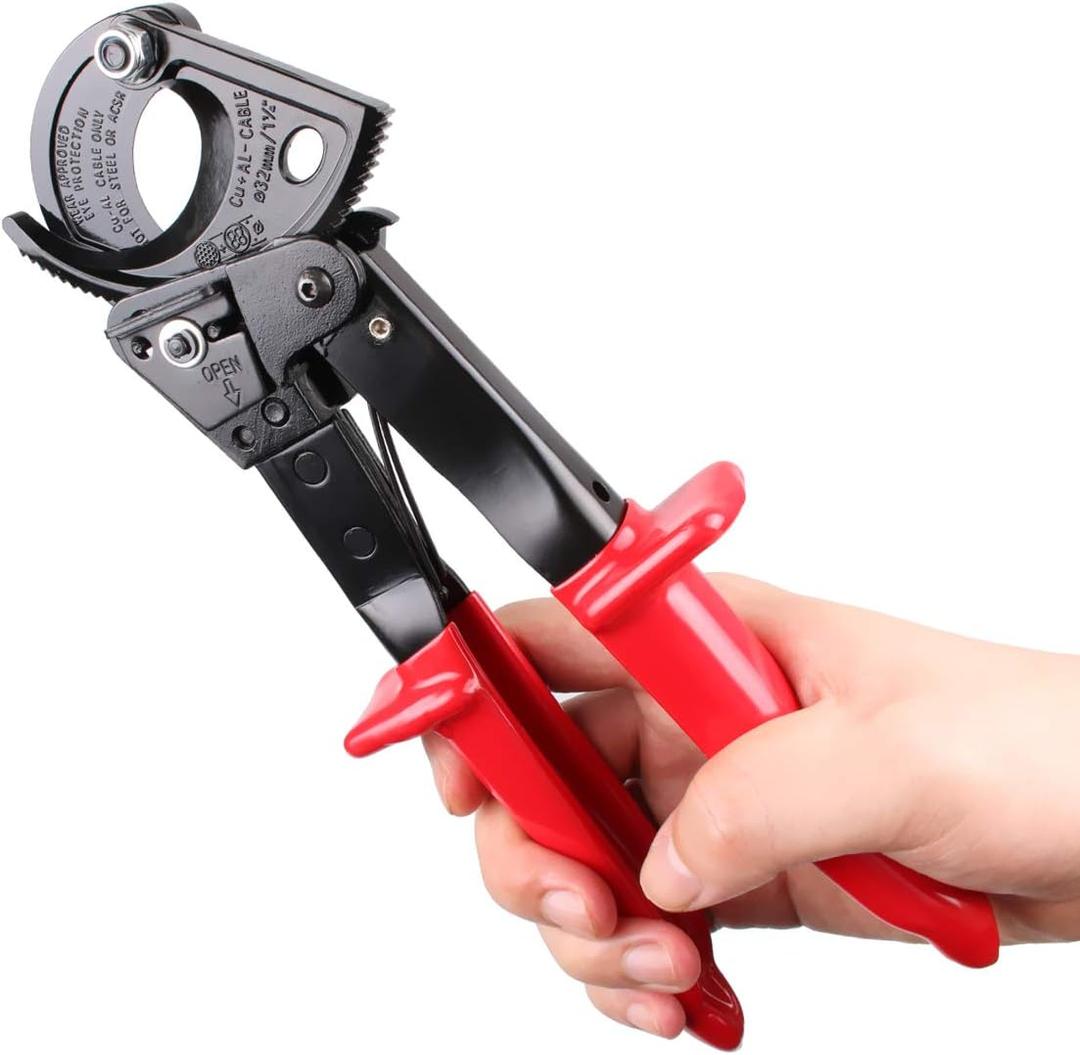 Ratchet Cable Cutter, Heavy Duty Wire Cutter for Aluminum Copper Cable up to 240mm, Ratcheting Wire Cutting Hand Tool
