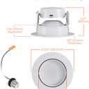 HALO RA 4 inch LED Recessed Light Trim with Adjustable Gimbal, Selectable Lumens and Selectable Color Temperature, Dim-to-Warm Feature, Damp Location Rated RA4LS9FSD2W1EWH