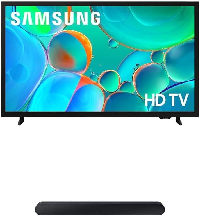 Samsung 32-Inch Class HD H5000F Smart TV (2025 Model) HDR, Object Tracking Sound Lite, Knox Security S60D 5.0ch Soundbar w/Wireless Dolby Atmos Audio, All-in-One Design, HW-S60D/ZA