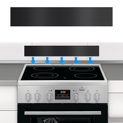 Mineye 11NBBKGDDS Self-Adhesive Front Control Range Stainless Steel Backguard, 29.75"× 4.75" Stainless Steel Backsplash Guard for Most Brands of Stove, Black