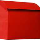 NACH Large Mailbox for House, 12.4x7.1x11.8 Red Mailboxes for Outside, Waterproof Mailbox - Baxter-Style Wall Mount Mailboxes for Outside