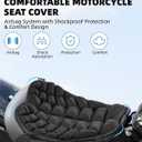 Fitense 13.8x15.8in Universal Motorcycle Seat Cushion with 3D Shock Absorption & Waterproof BSR Lycra - Dual Non-Slip Gel + Elastic Straps, Ergonomic TPE Support for Men Women Long Rides