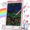 Hockvill LCD Writing Tablet for Kids 8.8 Inch, Toys for Girls Boys Drawing Pad for 3 4 5 6 7 Year Old Kids Toys, Children Christmas Birthday Gift for Kids Toddler Doodle Board Travel Essentials (Pink)