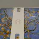 Set of 4 Heat Resistant Cork Placemats for Dining Table with Free Set of 4 Matching Drink Coasters Van Gough Blue Botanical Design 16 x 12 Inches Cork Backed Hard Placemats (Almond Blossoms)
