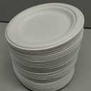 White Paper Plates 7 Inch (Round,150 Count) Heavy Duty Disposable Dinner Plates Bulk, Small Compostable Dessert Dishes for Party, BBQ and Gathering, Microwave-Safe/Sturdy/Leak Resistant