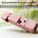 Osmo Pocket 3 Case, Protective Silicone Cover for DJI Pocket 3/Xtra Muse with Screen Protector & Wrist Strap, Soft, Scratch-Resistant and Sleeve Skin (Pink)