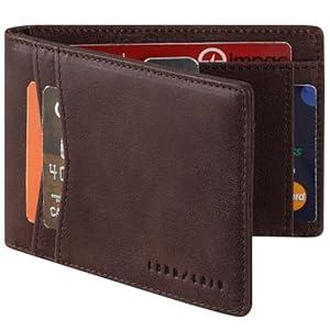 CHUNCHIU Wallet for Men and Women - Leather Wallet Slim RFID Blocking Bifold - Vintage Minimalist Card Holder with ID Window, Money Clip & Coin Pocket - Gift for Dad, Mom