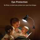 Desk lamp Eye-Caring Table Lamps, 360°Rotation Gooseneck Clip on Lamp Reading Light Portable Reading Book Light Clamp Study Desk Lamps for Bedroom and Office Home Lighting (Black)
