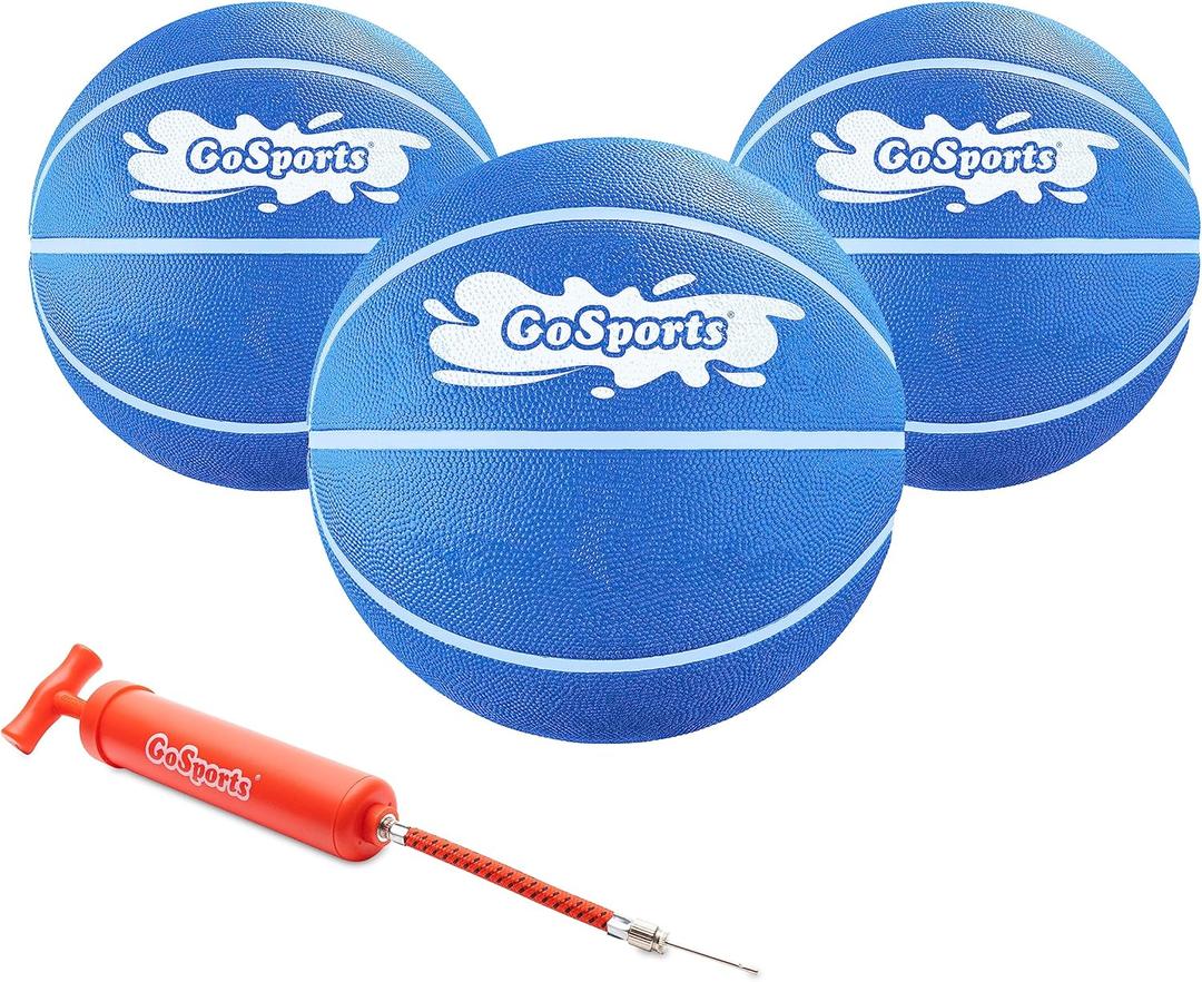 GoSports Swimming Pool Basketballs 3 Pack - Red or Blue - Great for Floating Water Basketball Hoops
