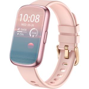 Fitness Tracker, Smart Watches for Women Men with 24/7 Heart Rate/Blood Pressure/Blood Oxygen Monitor, Sleep Tracker, Calories&Step Counter, IP68 Waterproof Health Activity Trackers for Android&iPhone (Pink)