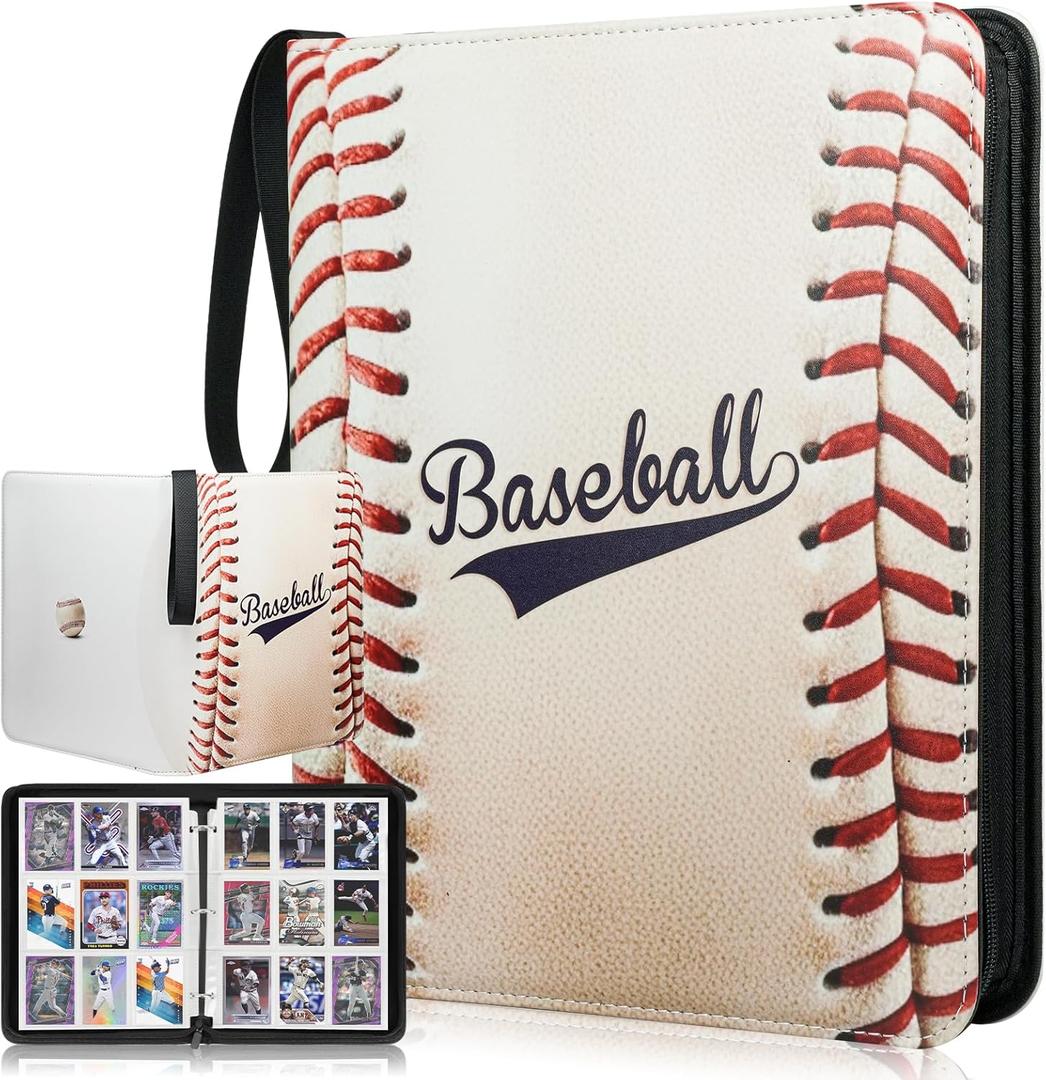 1080 Pockets Baseball Card Binder 9 Pocket, Trading Card Binder With 60 Removable Sleeves, Baseball Card Holder Sports Card Collection Binder Top Loader Binder For MTG, TCG, Game Gifts For Boys