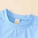 Toddler Baby Girls Clothes Short Sleeves T-Shirt Tops + Shorts Cute Summer Outfits Set (Blue)