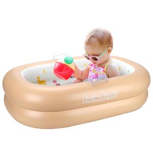 Swimbobo Inflatable Baby Bathtub  Soft, Portable Baby Bath for Infants and Toddlers, Easy to Inflate, Waterproof, Ideal for Home and Travel (Basic)