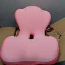 Ergonomic Seat Cushion, Office Chair Seat Cushions with L-Shaped Integrated Design, Memory Foam Orthopedic Cushion with Coccyx Hollow, Lumbar Support & Tailbone Pain Relief for Long Sitting (Pink)