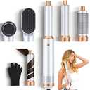 5 in 1 Blow Dryer Brush, Upgrade Hair Dryer Brush Air Curler Air Curling Wrap Styler, Detachable Hot Air Brush Negative Ion Curling Brush Iron, Hair Styling Tools for Drying Curling Straightening