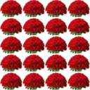 Tigeen 150 Pcs Artificial Rose Flowers Bulk, Fake Silk Roses Realistic Long Stem Flower Bouquets for Wedding Centerpieces Flower Arrangement Valentine's Day Home Party Decor(Red)