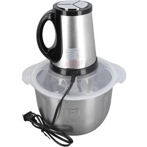 Stainless Steel Food Processor with 4L Large Capacity, 5 Blades, Electric Chopper for Meat Vegetable US Plug 110V, High Efficiency, Material