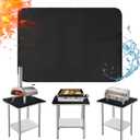 Heat Resistant Mats for Countertop and Grill Table, Fireproof Grill Mats for Outdoor Grill, Portable Charcoal Grill, Gas Grill, Pizza Oven Compatible with Blackstone, Ninja 24x31x0.02in, Black