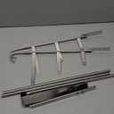 Over The Door Towel Rack with 3-Tier Adjustable Pole, Stainless Steel Towel Racks in Silver for Bathroom