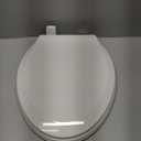 Toilet seat Elongated with Slow Close Hinges, Four Bumpers Never Loosen and Easily Remove, Two Sets of Parts, Plastic, White