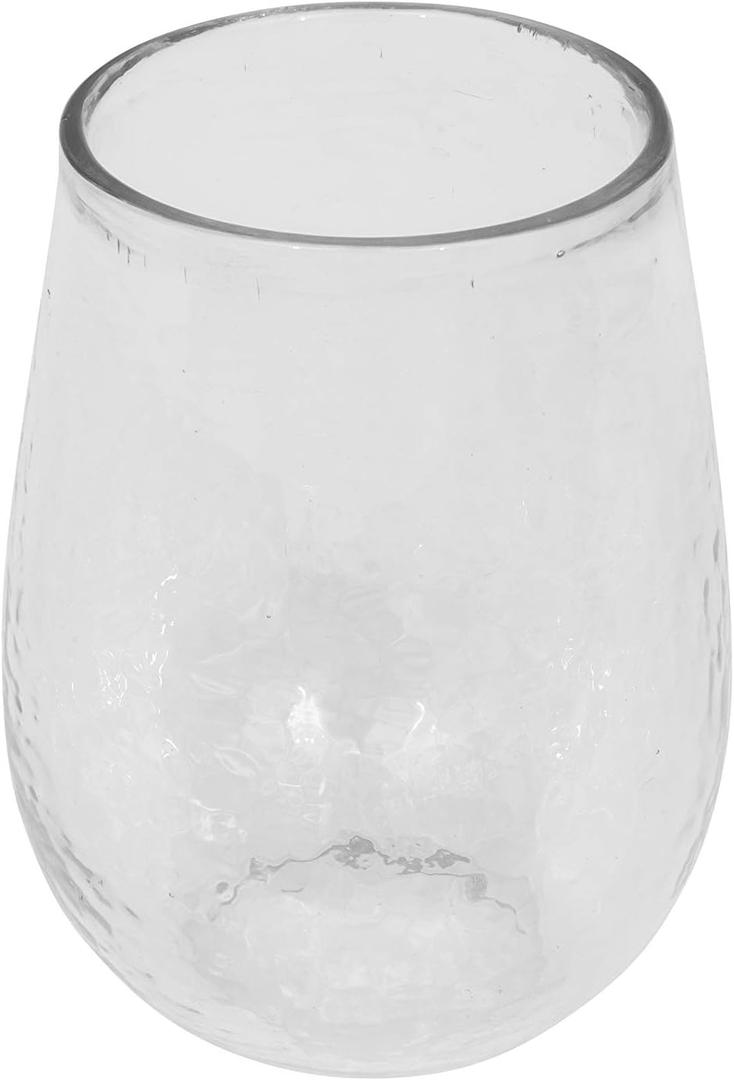 Creative Co-Op 14 Ounce Recycled Glass Stemless Wine Glasses