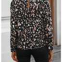 SHENHE Women's Puff Long Sleeve Blouse Dressy Casual Frilly Mock Neck Fall Blouse Top Black Small (M)