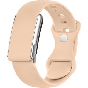 Spapoy Sport Band Compatible with Whoop 5.0 Bands Strap for Men Women, Soft Silicone Adjustable Waterproof Replacement Wristbands for Whoop 5.0 One, Peak and Life, Milk Tea [Not for Gen 4]