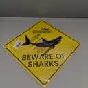 Beware of Shark Vintage Aluminum Sign 12 x 12 Inch, Shark Bedroom Decor for Boys Kids, Shark Gifts Decorations Poster Pictures Wall Art Stuff