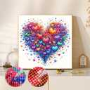 CHAONENG 5D Funny Love Diamond Art Painting Kits for Adults Colorful Gradient Diamond Painting Kits for Beginners Full Drill Diamond Dots,Gem Art Crafts for Adults Wall Decor 14x14inch