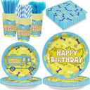 168PCS Scooby Dog Party Supplies for Girls Boys Cartoon Themed Happy Birthday Party Decorations Paw Paper Plates Napkin Cups Forks Knives Straw Tableware for 24 Guests