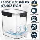 Soaoo 2 Pcs Laundry Detergent Dispenser 67.6 oz Liquid Soap Dispenser with Faucet for Laundry Room 2 Liquid Detergent Holder with Labels and Measuring Cup Fabric Softener Container