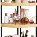 Abiglifty Corner Bathroom Counter Organizer, No Drill 3-Tier Corner Shelf Bathroom Counter, Space-Saving Countertop Organizer, Corner Counter, Vanity Organizers (Wood Grain)