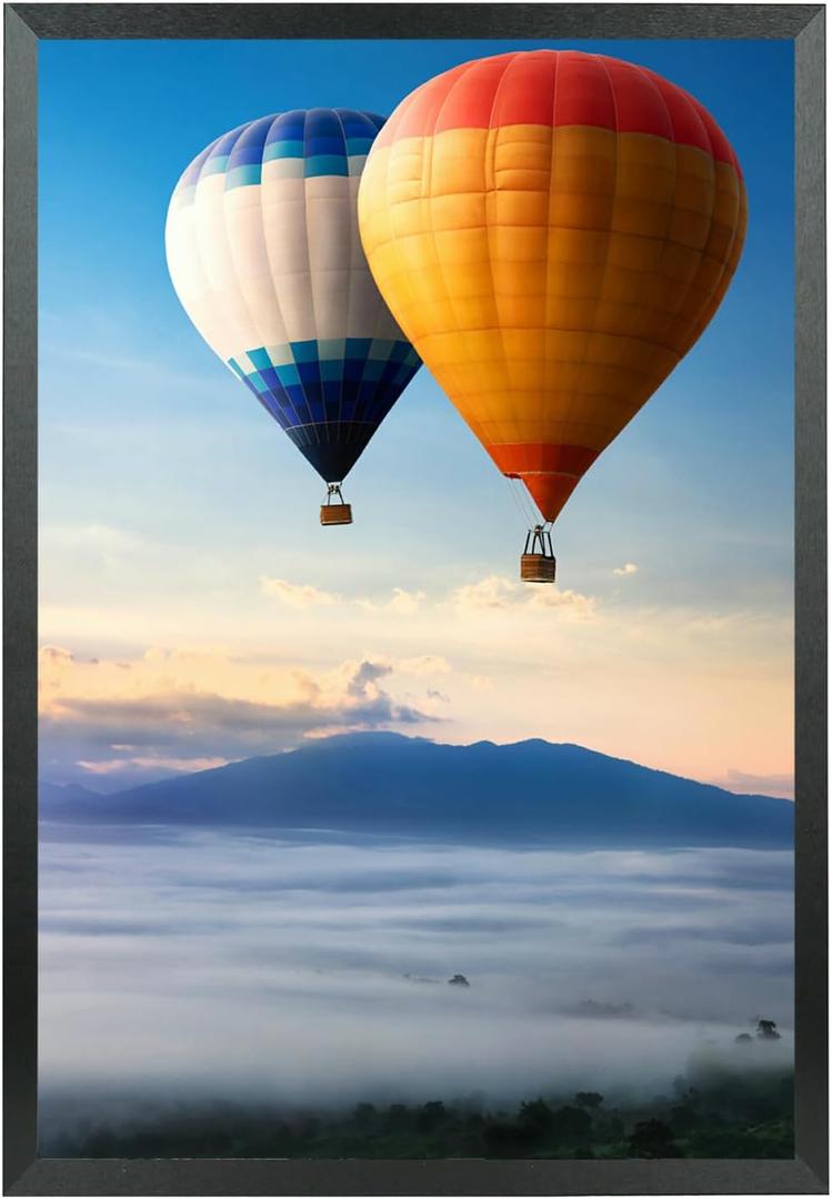 Mxtallup 13x24 Picture Frame Solid Wood Poster Frame for Wall 13x24 Photo Frames Family Black (T22B1324)