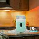 Nugget Ice Maker Countertop, Portable Ice Makers Machine with Removable Basket and Scoop, Self-Cleaning, Quiet, 6-Min Ready, 24lbs in 24Hrs, Visible, for Home, Party, RV, Camping, Green