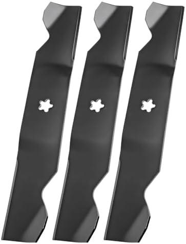 wyevee 187254 187256 Medium Lift Blades for 54“ Deck Compatible with Hu sqvarna RZ5424 LGT2654, Pou LAN, Crafts Man, AYP Lawn Mower, Replace 532187254 532187256 539112053, 3 Pack